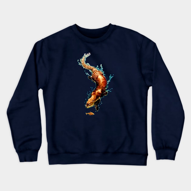 Otter Splash Crewneck Sweatshirt by ThisIsNotAnImageOfLoss